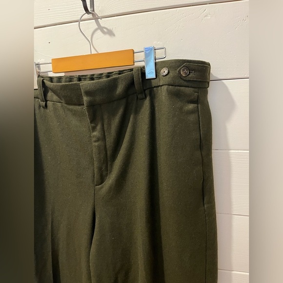 💚 Banana Republic wide-leg wool pants – dark olive green, size 18 - Picture 7 of 10
